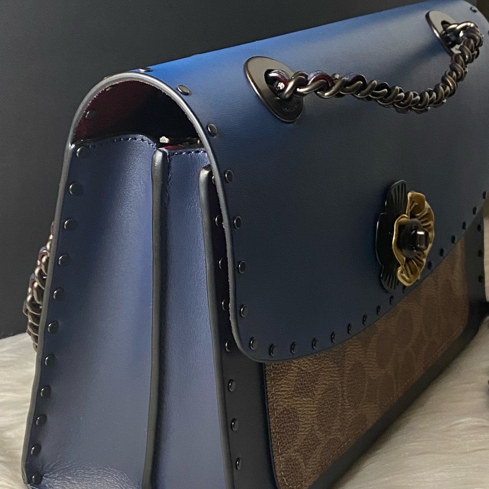 Coach Parker Crossbody Deep Blue with Rivets - Picture 5 of 16